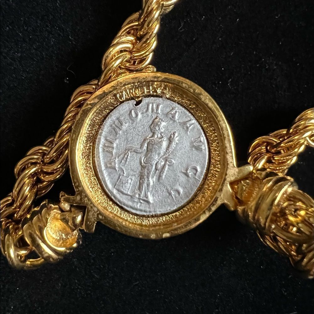 SOLD!!  #2- Carolee Gold Coin Jewelry & earrings & matching key ring & bracelet - Picture 4 of 11